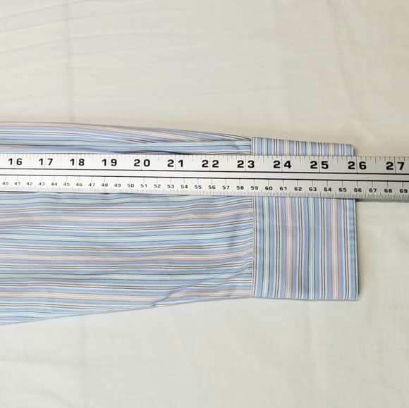 Faconnable Club Men's Pastel Stripe Multicolored Longsleeve Buttondown Shirt,  L - Picture 3 of 9